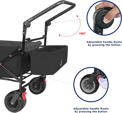 IFAST Collapsible Wagon Heavy Duty Folding Cart with Removable Canopy