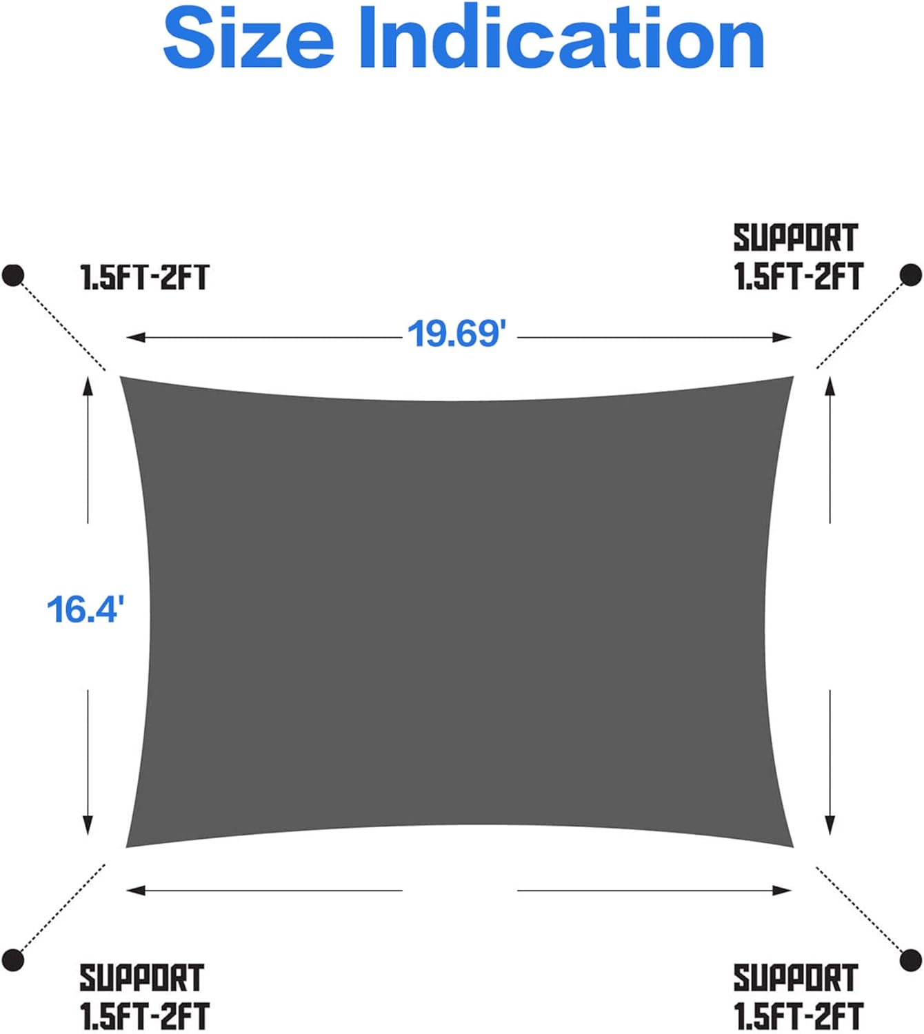 IFAST Sun Shade Sail Canopy Rectangle