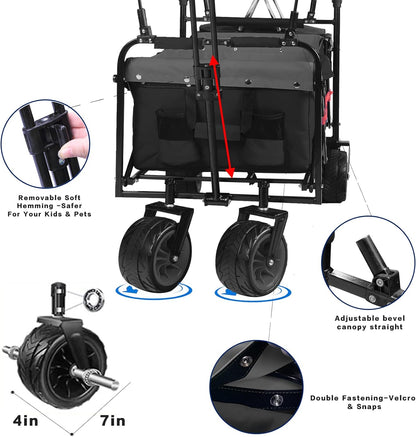 IFAST Collapsible Wagon Heavy Duty Folding Cart with Removable Canopy