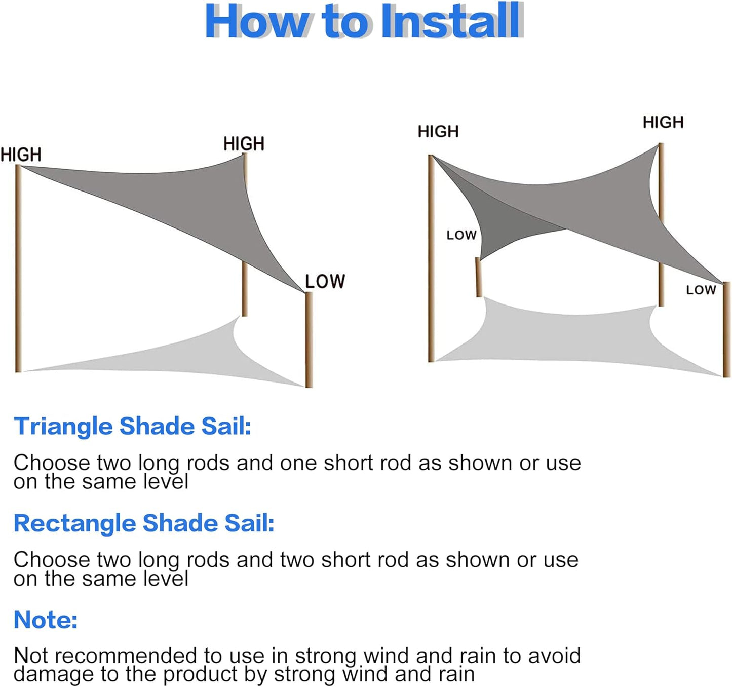 IFAST Sun Shade Sail Canopy Rectangle