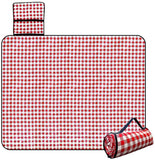 red & white portable picnic blanket