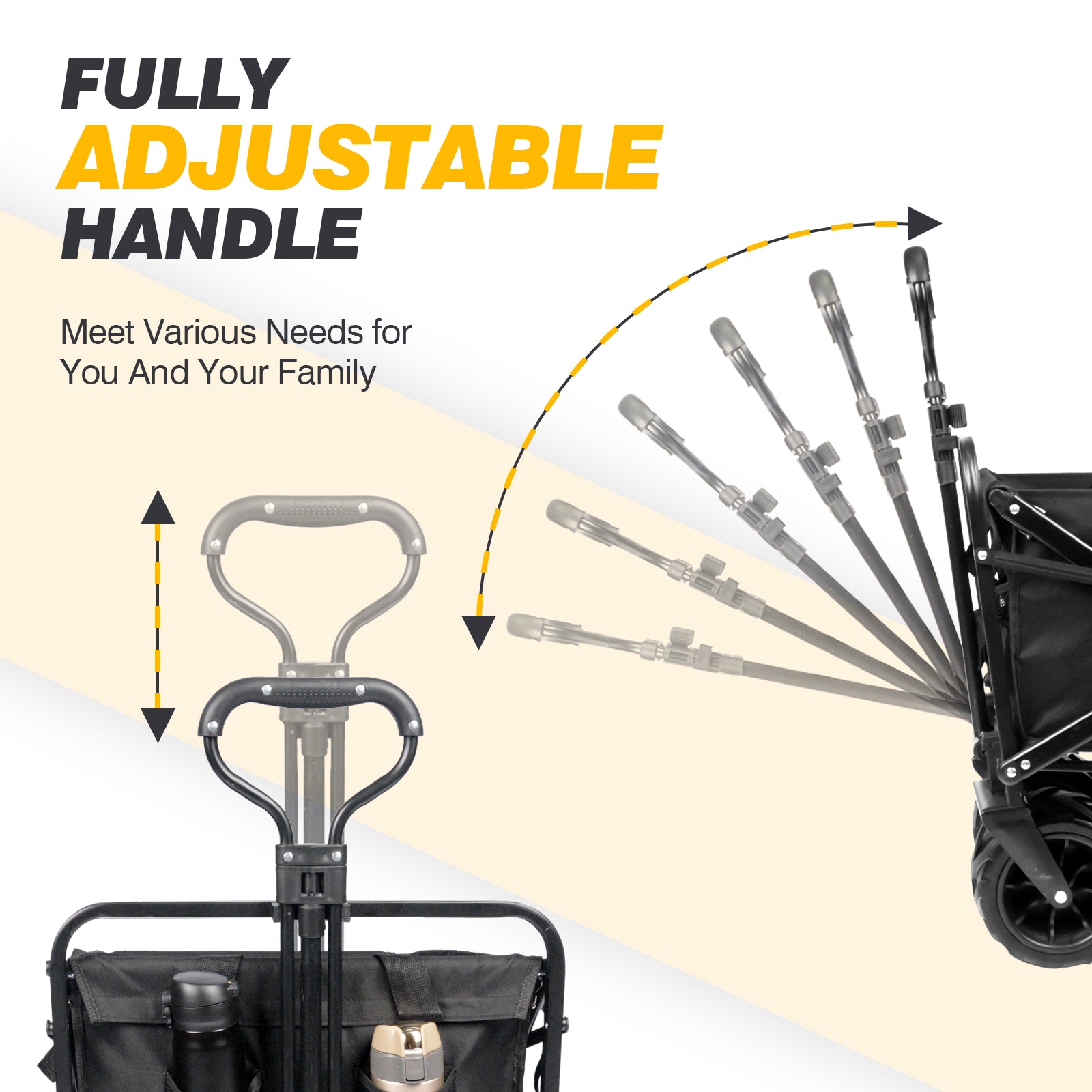 pull wagon cart with fully adjustabel handle