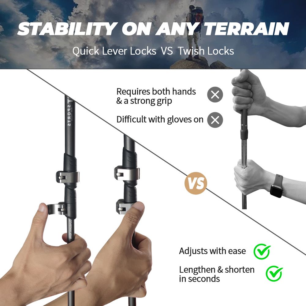 IFATS trekking poles quick lever locks