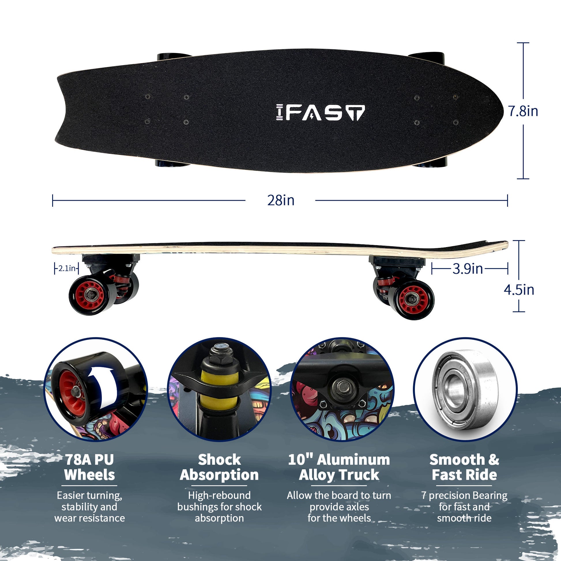 cruiser skateboards size