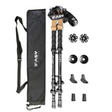 IFAST Hiking Climbing Stick  2 Pack Aluminum Adjustable Collapsible With Cork Grip & Padded Strap