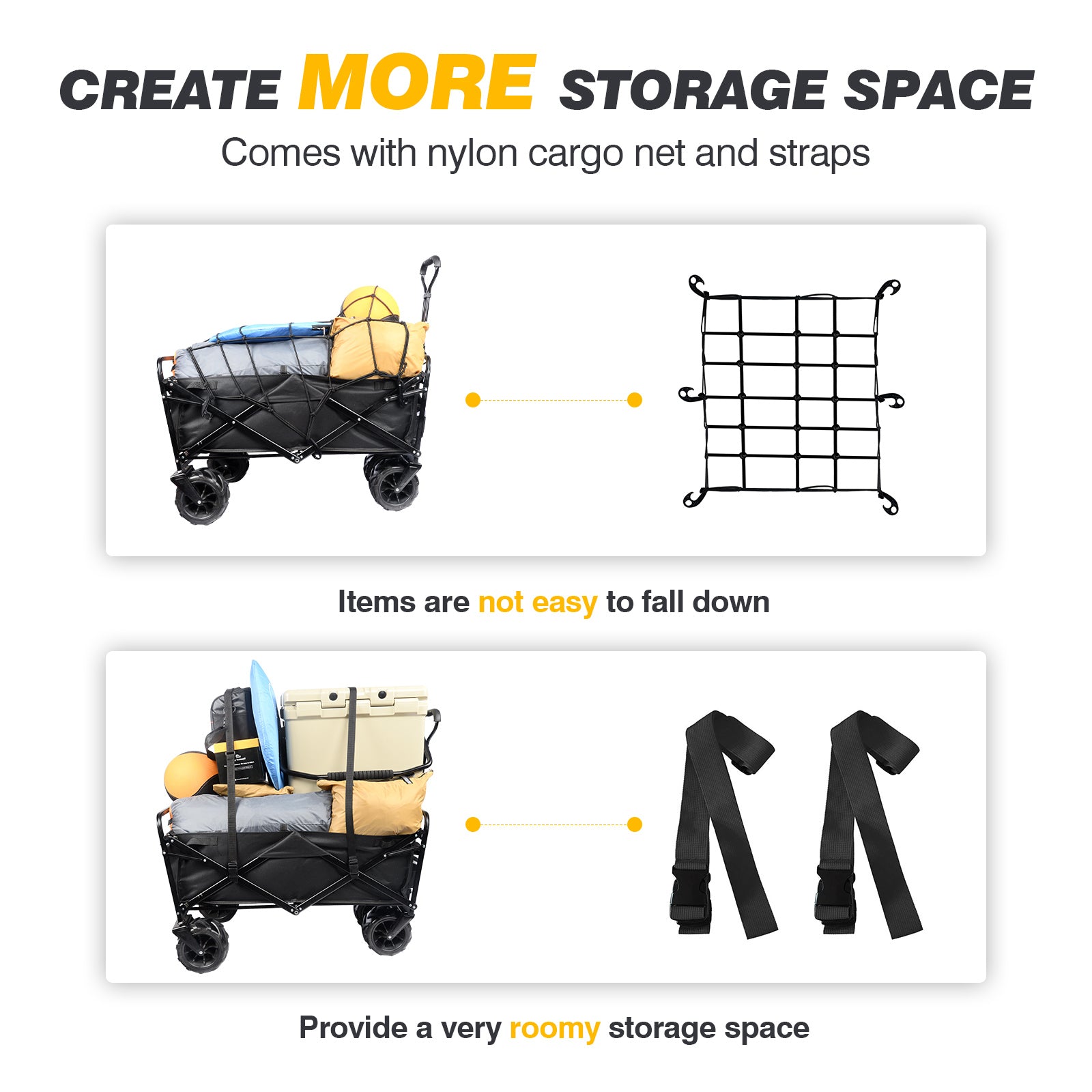 pull cart wagon with more storage space